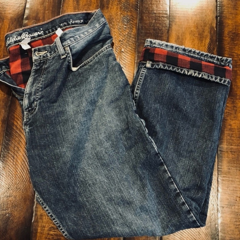 Vintage Eddie Bauer Fannel lined Mens relaxed fit pants 34x30